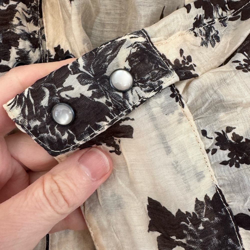 NWT Coldwater Creek Extended Size Tonal Printed Shirt / Snap Close / 18 - Picture 14 of 14